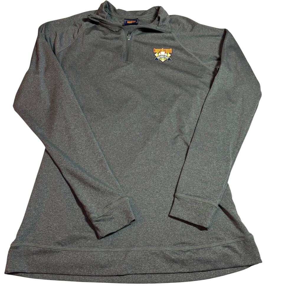 Cooperstown Dreams Park 1/4 Zip Long Sleeve Shirt Womens Size Small Poly Blend